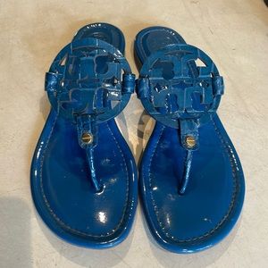 Tory Burch Miller Sandal - Blue Patent Leather, size 9